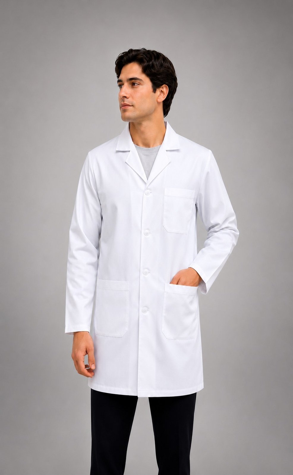 bata laboratorio hombre conquerer